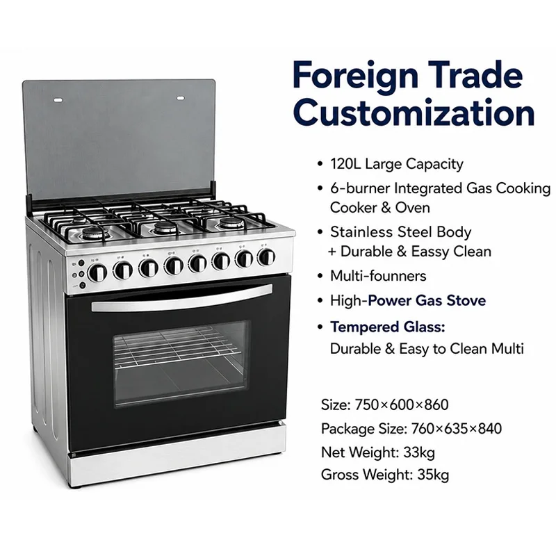 Commercial Kitchen Gas Stove - Commerciële 6-pits gasfornuis en ovencombinatie—Apparatuur voor