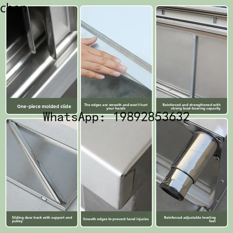 Commercial Kitchen Worktops - H29- RVS werkblad met schuifdeur, snijplank