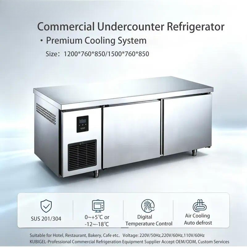 Commercial Kitchen Worktops - Commerciële keukenkast van roestvrij staal, koelkast