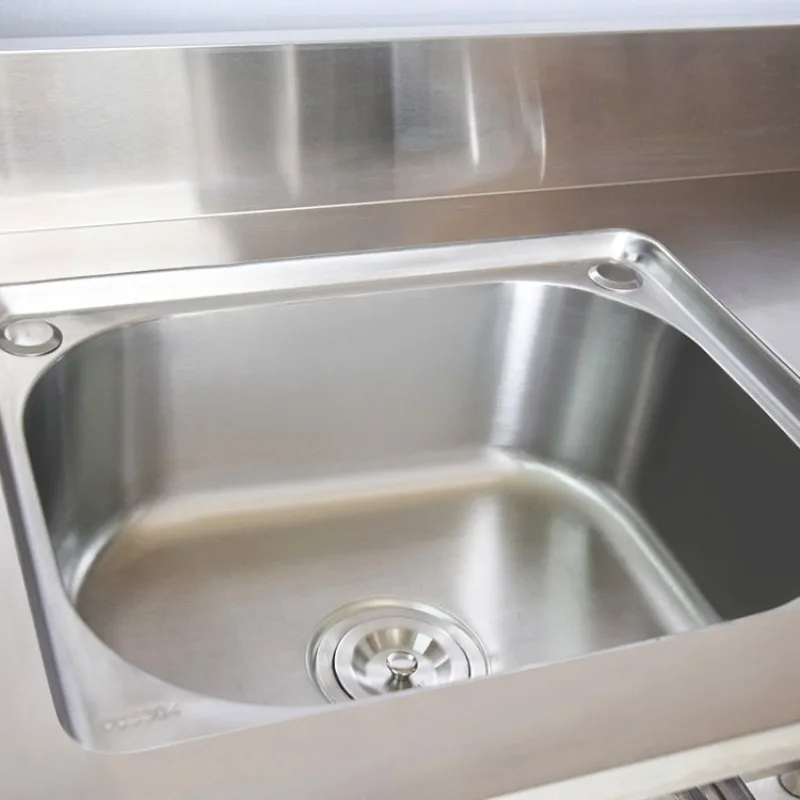 Commercial Kitchen Worktops - RVS vrijstaande spoelbak met werkblad. Geschikt