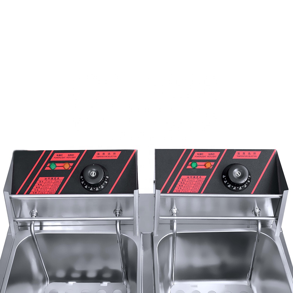 Deep Fryer Commercial - Dubbele Tank Friteuse met Verwijderbare Mand