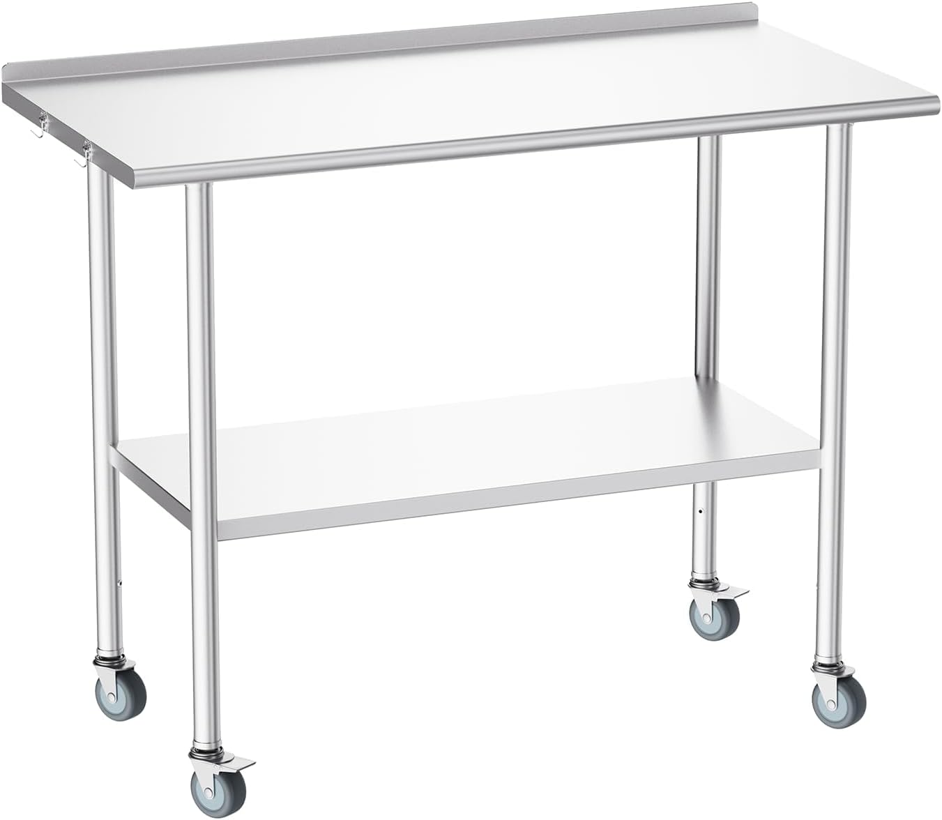 Commercial Kitchen Backsplash - NSF-gecertificeerd roestvrijstalen rollend voorbereidingswerktafel 24×48 inch,