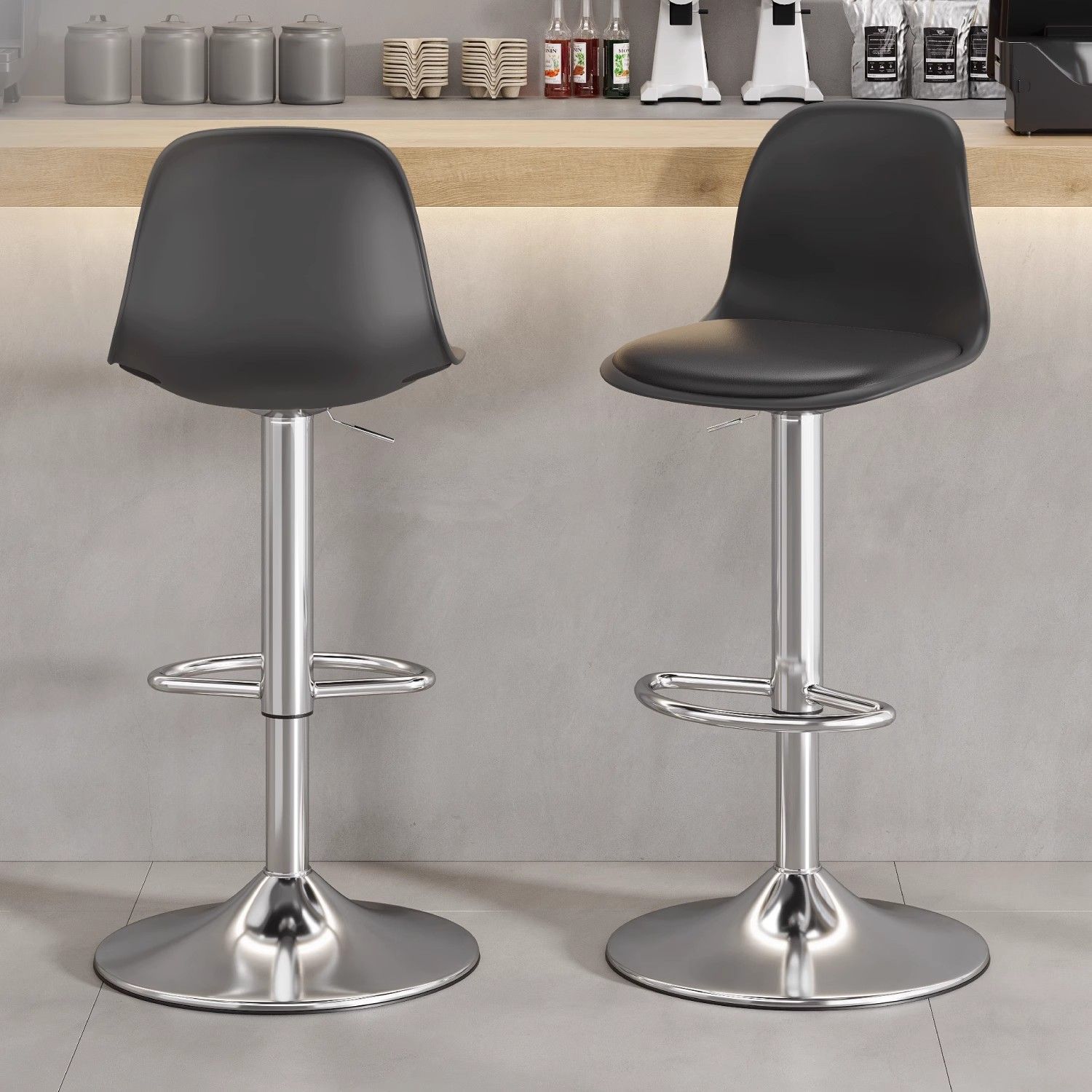 Commercial Kitchen Interior - Elegante moderne barstoel rugleuning in hoogte