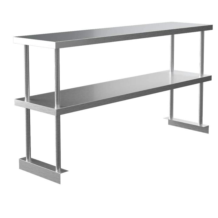 Commercial Kitchen Worktops - Commerciële roestvrijstalen werktafel met bovenste plank,