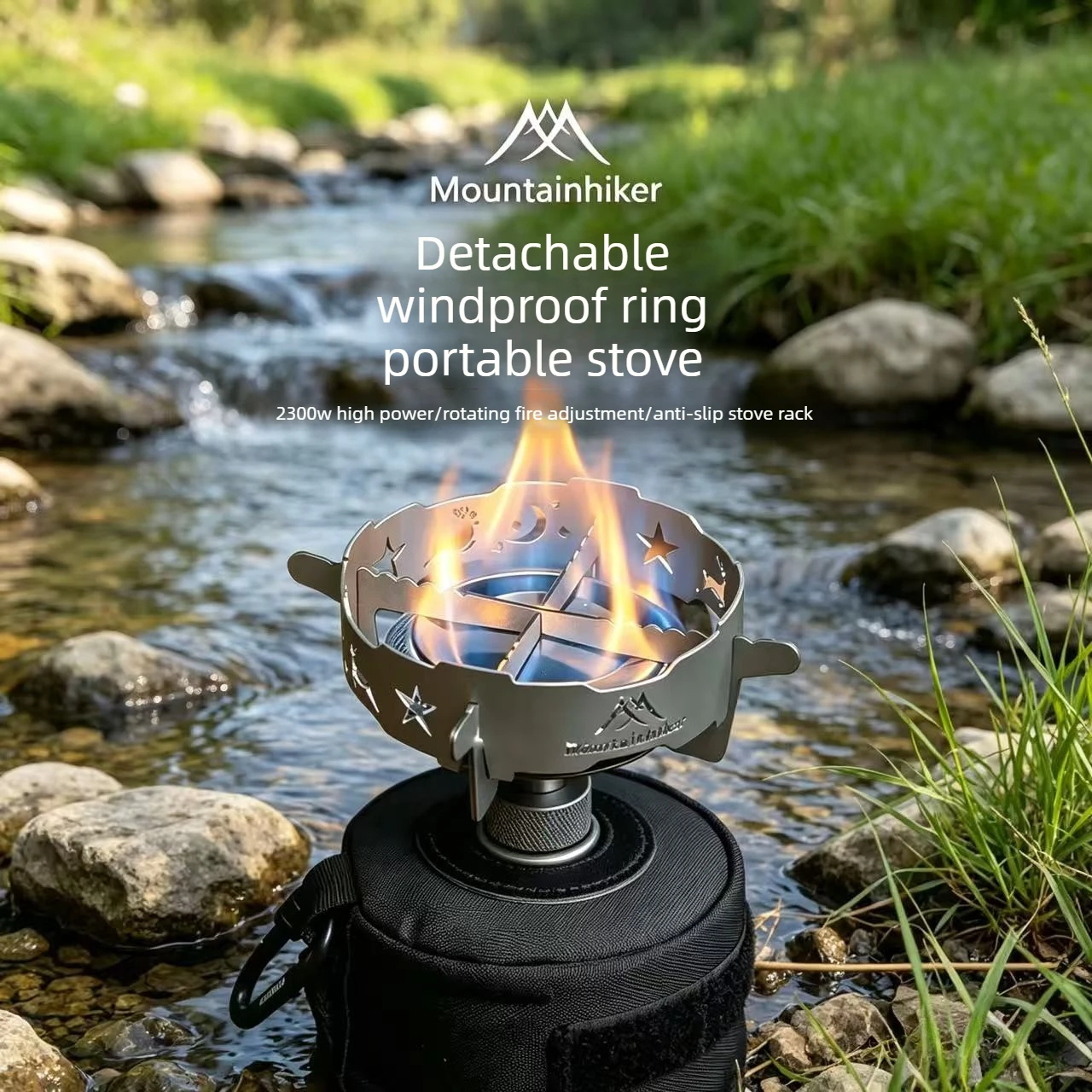 Commercial Kitchen Gas Stove - Campingkachel met afneembare winddichte ring, buitenkachel