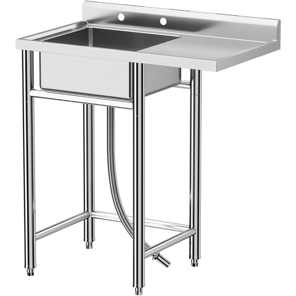 Commercial Kitchen Worktops - Roestvrijstalen spoelbak, 36x21x40 in vrijstaande commerciële