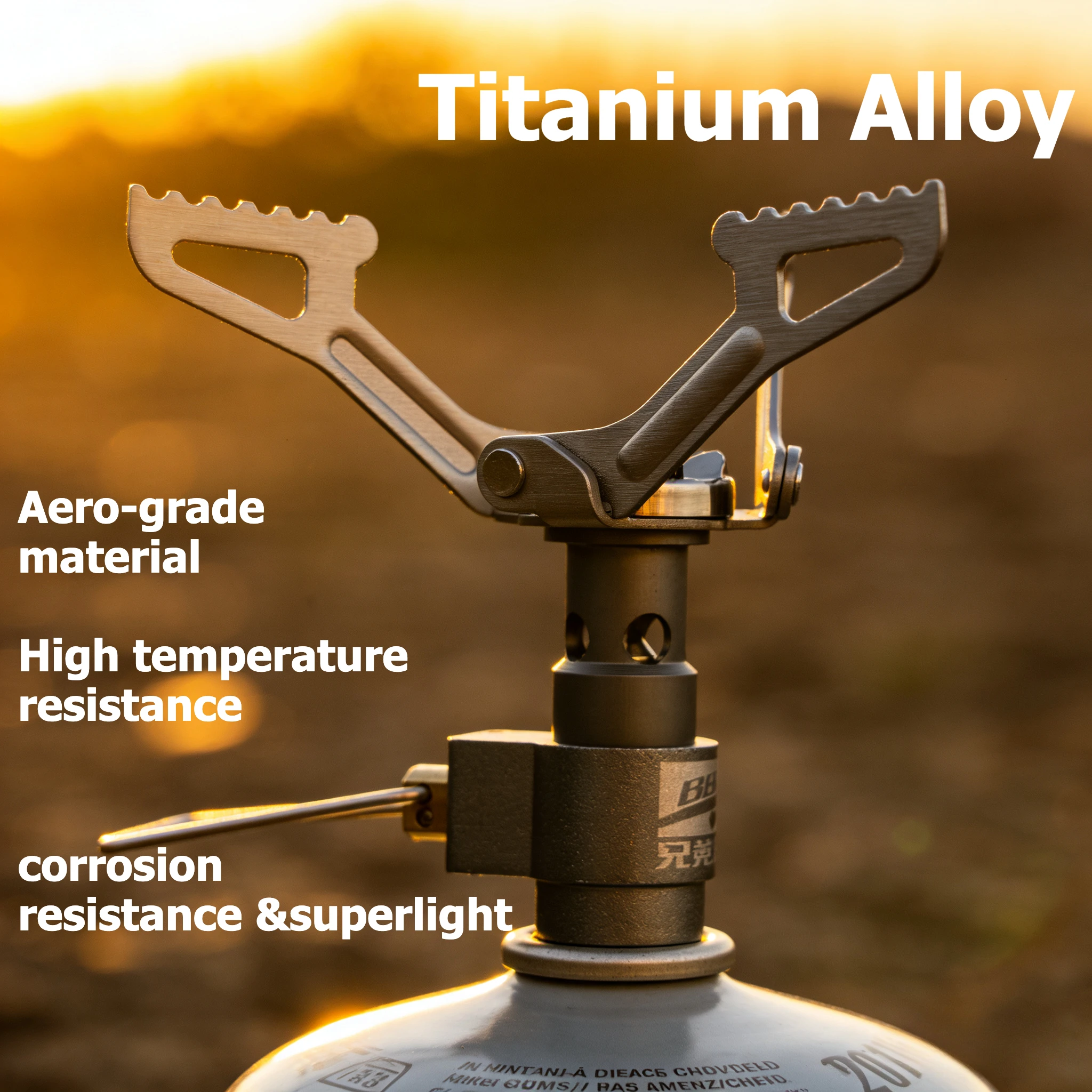Commercial Kitchen Gas Stove - BRS-3000T Titanium Mini Camping Gasbranders 25g