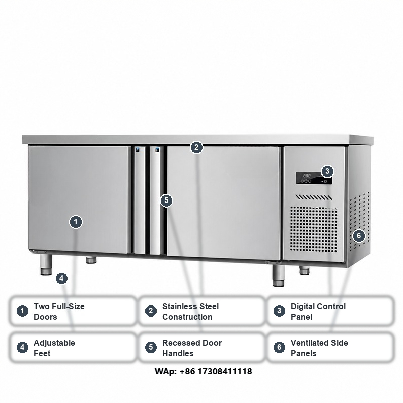 RVS werkblad koelkast met 2 de - Commercial Kitchen Worktops recensie en prijs