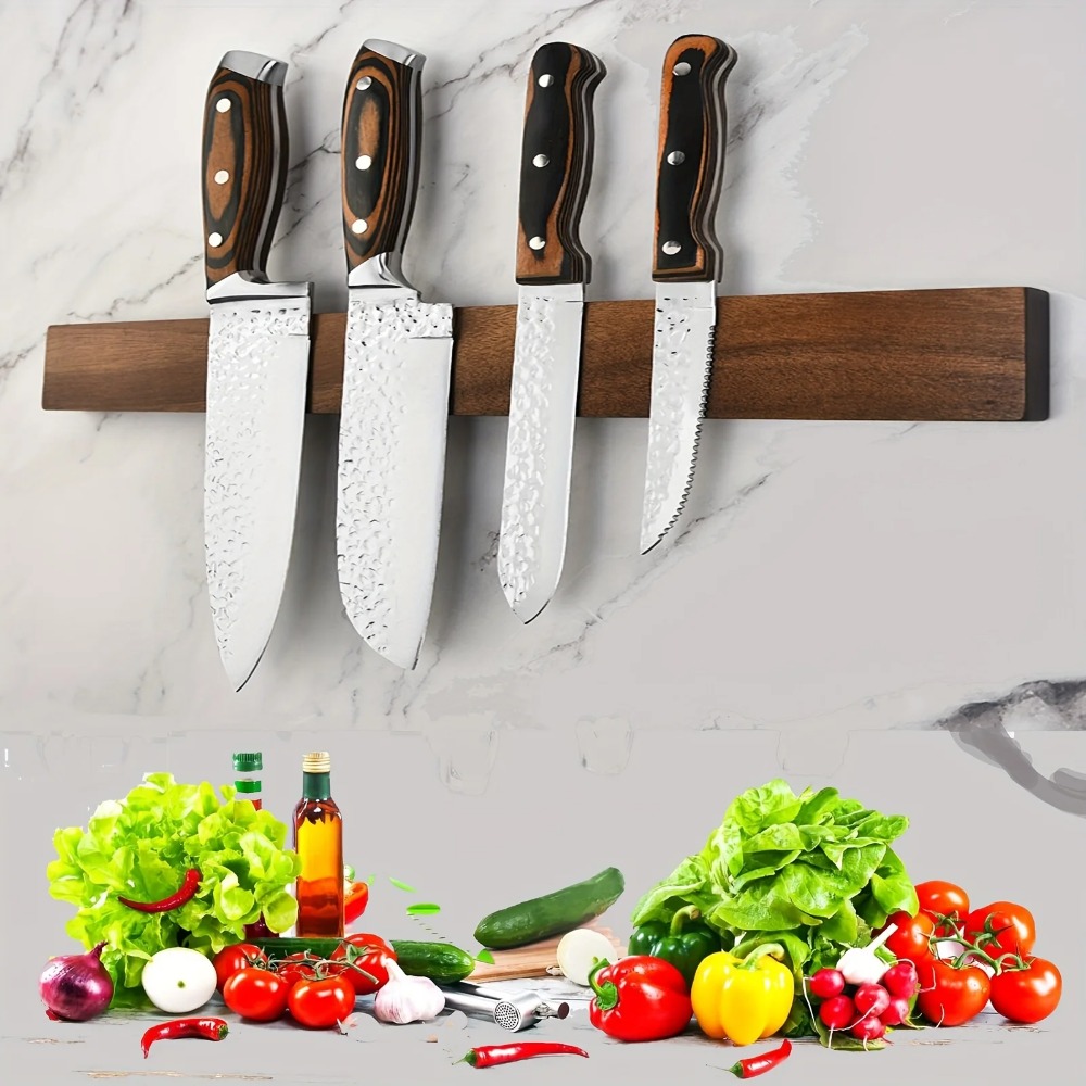 Walnoot houten messenhouder -  - Commercial Kitchen Knife Holder recensie en prijs