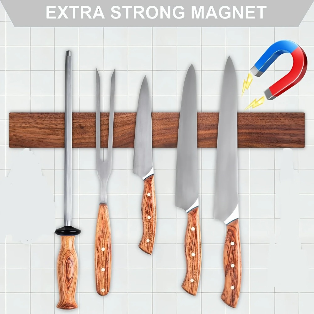 Walnoot houten messenhouder -  - Commercial Kitchen Knife Holder recensie en prijs
