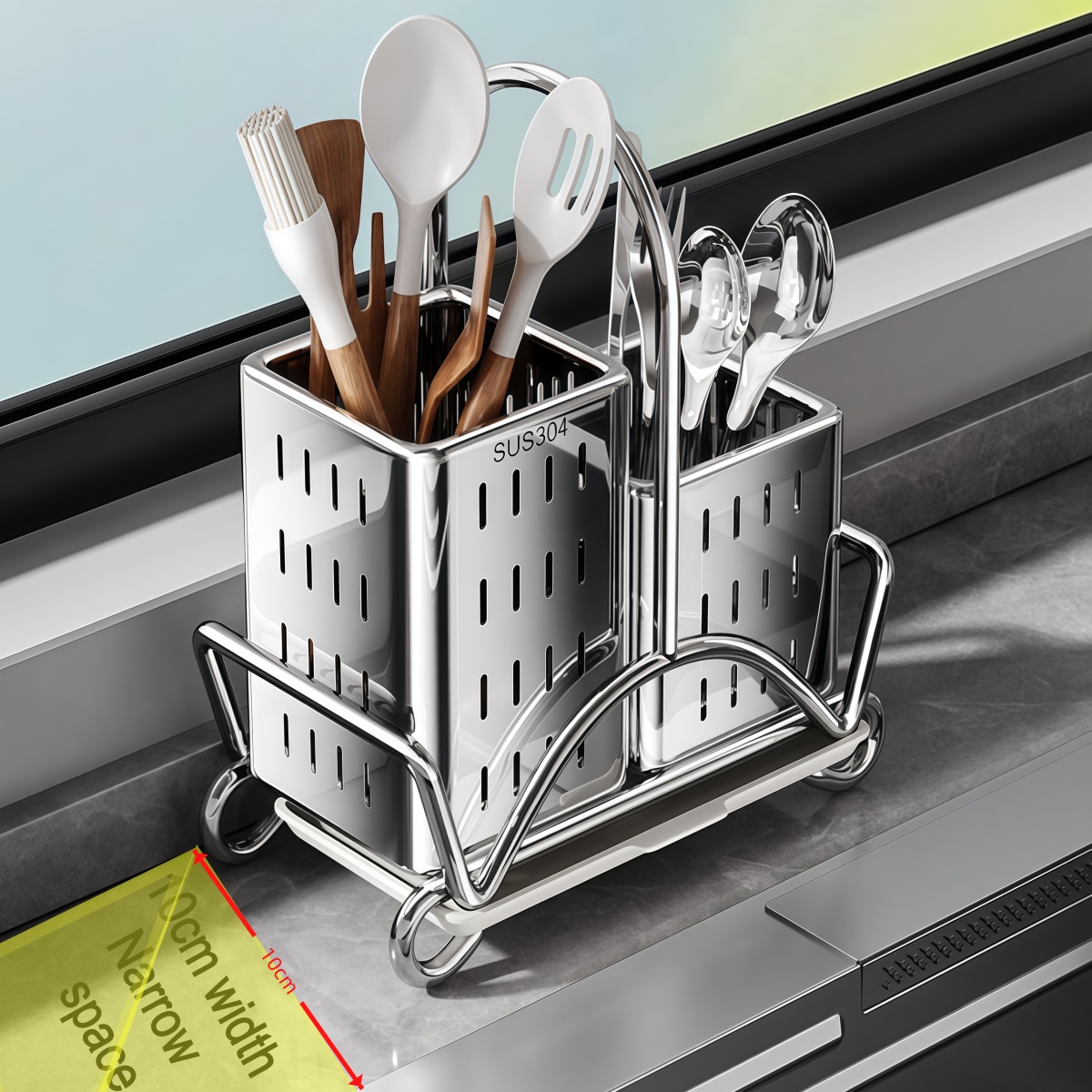 Keukenbestekorganizer, roestvr - Commercial Kitchen Knife Holder recensie en prijs