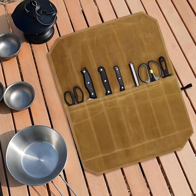 Gewaxte Canvas Koksmessenrol M - Commercial Kitchen Knife Holder recensie en prijs