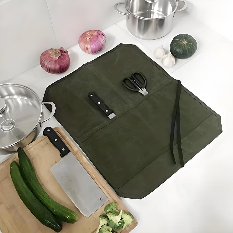 Gewaxte Canvas Koksmessenrol M - Commercial Kitchen Knife Holder recensie en prijs
