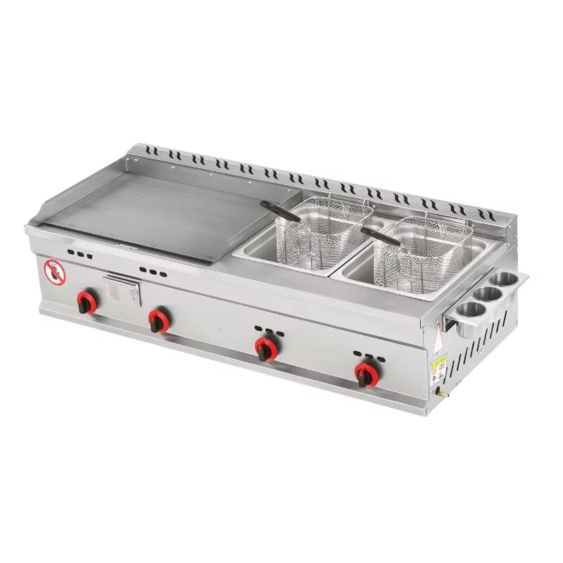 Commerciële gasgrill + dubbele - Deep Fryer Commercial recensie en prijs