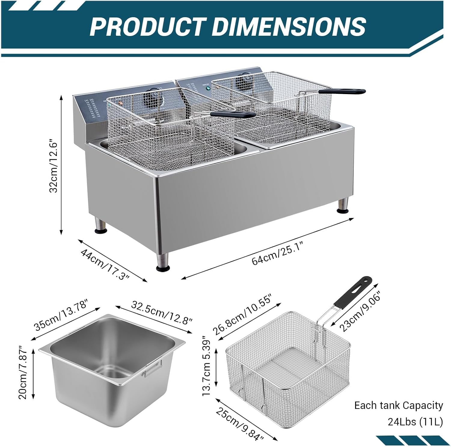 Tacleekii 11L Dubbele Tank Com - Deep Fryer Commercial recensie en prijs
