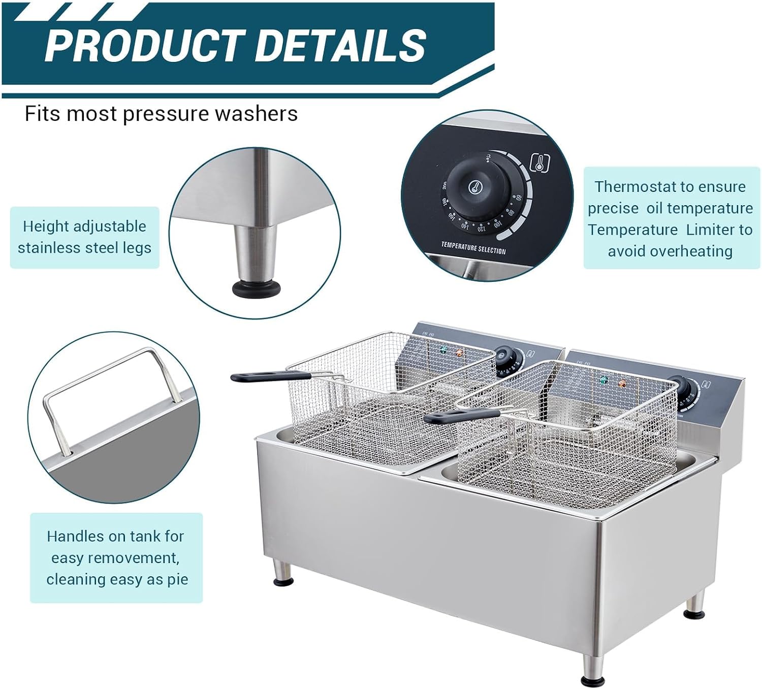 Tacleekii 11L Dubbele Tank Com - Deep Fryer Commercial recensie en prijs