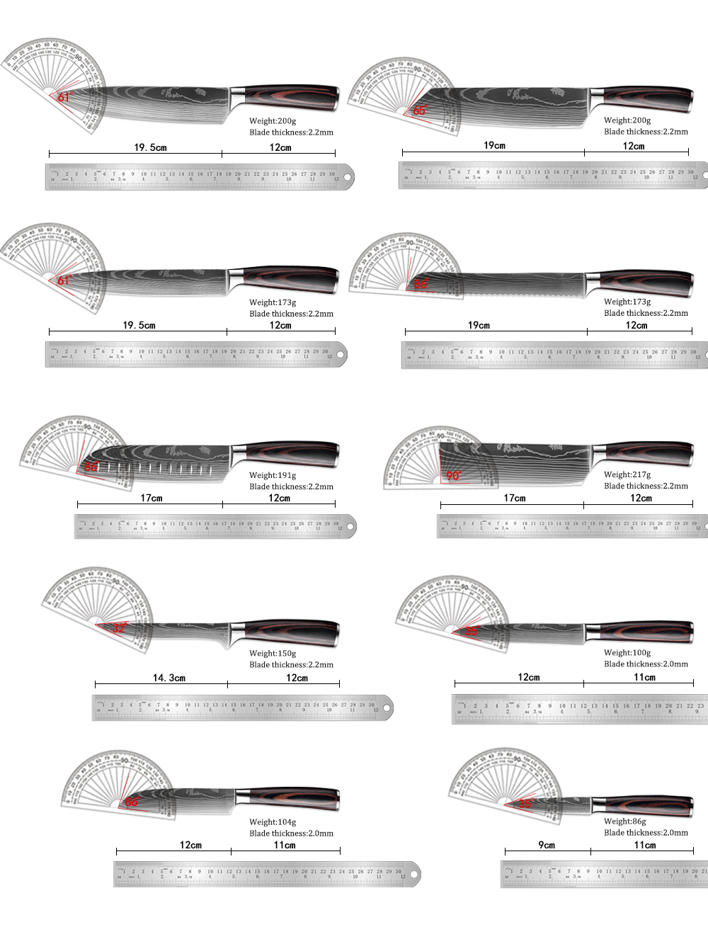 Koksmessenset 1-8 STUKS Scherp - Commercial Kitchen Knife Holder recensie en prijs