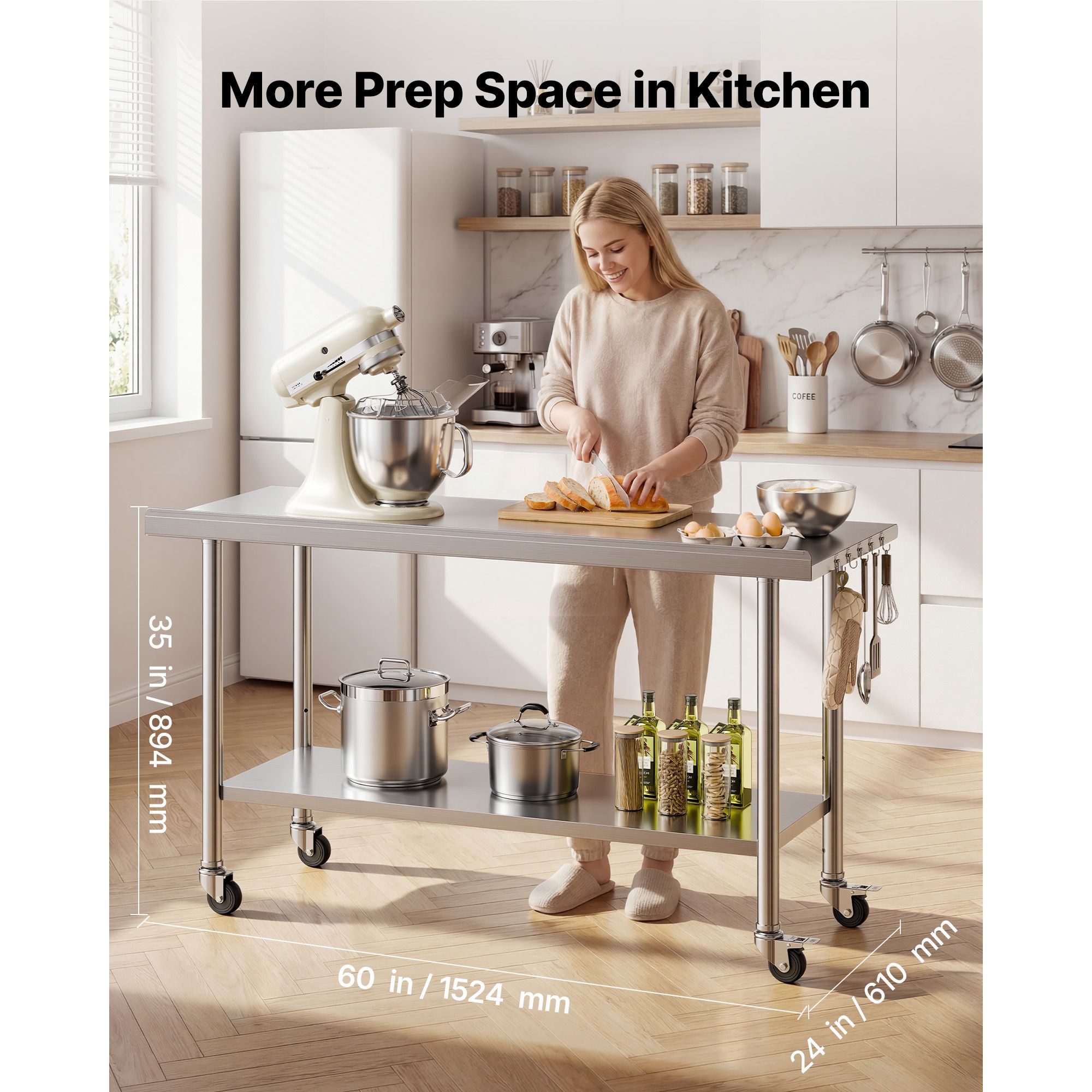 RVS-werktafel, 24x60 inch voed - Commercial Kitchen Backsplash recensie en prijs